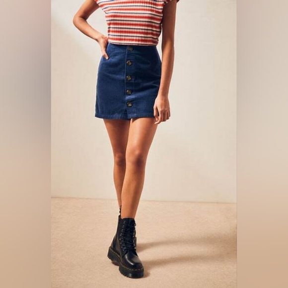 PacSun Dresses & Skirts - PacSun Y2K Blue Courderoy Button Front Skirt
